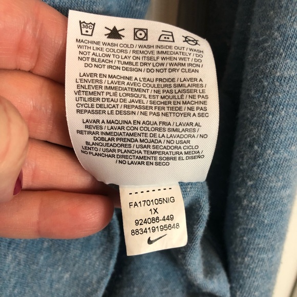 Nike Just Do It Zip Up Front Blue Hoodie  Size 1X - Picture 9 of 10